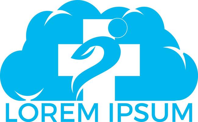 Health Medical Cloud Shape Logo Design.