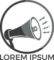 Megaphone logo design. Loud media logotype icon. Speak up logo icon design. vector