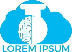 Cloud Brain lab logo design. vector