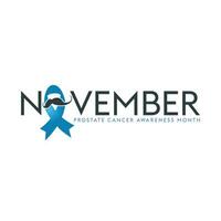 November men health awareness month blue solidarity ribbon on white background. Vector poster or banner for no shave social solidarity November event against man prostate cancer campaign.