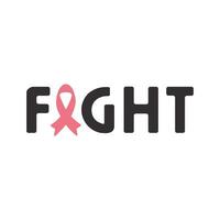 Breast cancer FIGHT vector design. Fight against cancer, pink ribbon, breast cancer awareness symbol. Breast cancer awareness program vector template design.