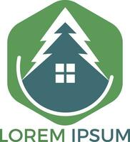 Green House Logo Design. Eco House Vector Logo Design.