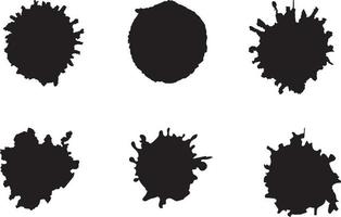 Black splash isolated on white background. Ink drops and splashes. vector