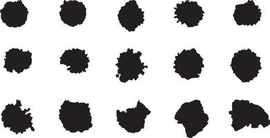 Black splash isolated on white background. Ink drops and splashes. vector