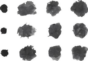 Black splash isolated on white background. Ink drops and splashes. vector