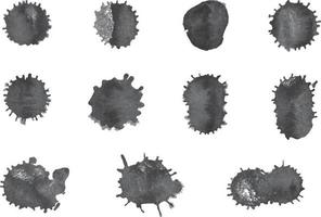 Black splash isolated on white background. Ink drops and splashes. vector