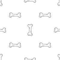 Seamless pattern of doodle bones on white background. Vector illustration for web and textile design, wrapping papper, card, print