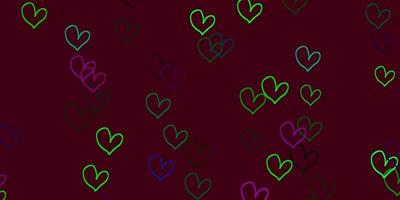 Light Pink, Green vector texture with lovely hearts.