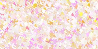 Light pink, yellow vector pattern with polygonal shapes.