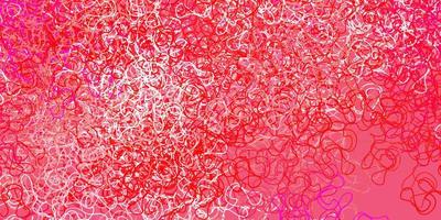 Light pink, red vector background with curves.