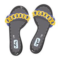 A beautiful flat sticker of sandals vector