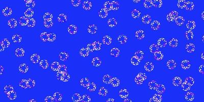 Light pink, blue vector background with bubbles.