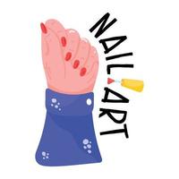 Beautifully designed flat sticker of nail art vector