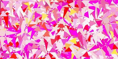 Light Pink, Yellow vector pattern with polygonal shapes.