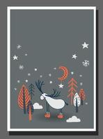 Interior posters for the children s room. Children s postcards magic. Deer posters. vector