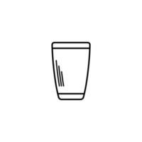 vaso vacío o icono de cristalería sobre fondo blanco. simple, línea, silueta y estilo limpio. en blanco y negro. adecuado para símbolo, signo, icono o logotipo vector