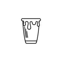 icono de vaso o cristalería con exceso de agua sobre fondo blanco. simple, línea, silueta y estilo limpio. en blanco y negro. adecuado para símbolo, signo, icono o logotipo vector