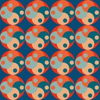 Vintage geometric pattern with circles in the style of the 70s and 60s. vector