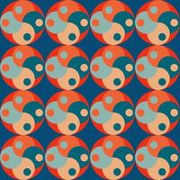 Vintage geometric pattern with circles in the style of the 70s and 60s. vector