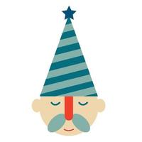 Vintage Christmas santa claus head vector