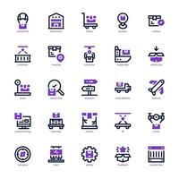 Logistic Delivery icon pack for your website, mobile, presentation, and logo design. Logistic Delivery icon mix line and solid design. Vector graphics illustration and editable stroke.