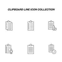 Writing board line icon set. Collection of editable strokes for web sites, applications, advertisements. Line icons of clipboard with list, prescription, resume, contract, presentation vector