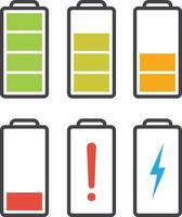 battery icons set vector