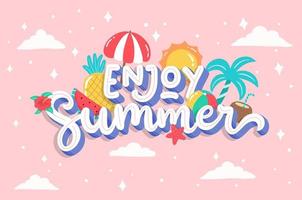 lettering summer illustration vector