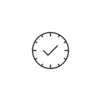 Time and clock. Minimalistic illustration drawn with black thin line. Editable stroke. Suitable for web sites, stores, mobile apps. Line icon of clock vector