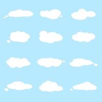 cartoon white cloud vector isolated on blue background