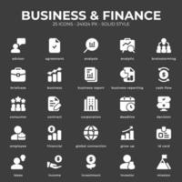 Business and Finance Icon Pack With Black Color vector