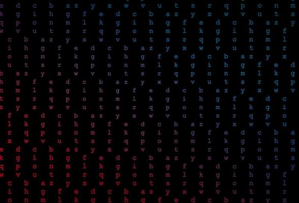 Dark blue, red vector template with isolated letters.