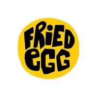 Lettering of the phrase scrambled eggs in yolk. Minimalistic modern style vector