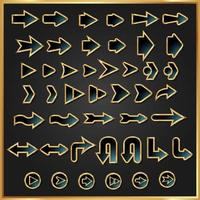 Black and Gold Arrow Icons Set Collection vector