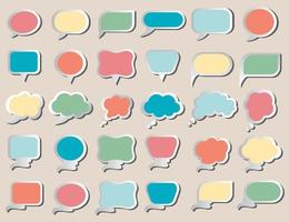 Pastel Color Bubble Speech Icons Set Collection vector