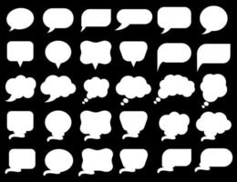 White Bubble Speech Icons Set Collection vector