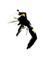 Hip hop dancer performing a dance move. vector