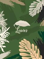 Tree Leaf Seamless Pattern Background poster vector