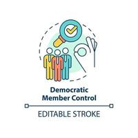 Democratic member control concept icon. Cooperative principle abstract idea thin line illustration. Equal voting rights. Isolated outline drawing. Editable stroke. vector