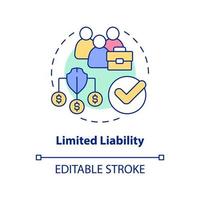 Limited liability concept icon. Cooperative society benefit abstract idea thin line illustration. Reduced risk to business. Isolated outline drawing. Editable stroke. vector