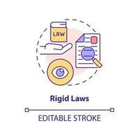 icono de concepto de leyes rígidas. sociedad cooperativa desventaja idea abstracta ilustración de línea delgada. Reglas y regulaciones. dibujo de contorno aislado. trazo editable. vector