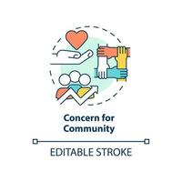 Concern for community concept icon. Cooperative principle abstract idea thin line illustration. Sustainable development. Isolated outline drawing. Editable stroke. vector