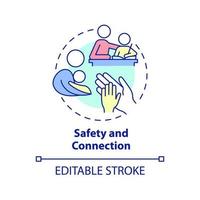 Safety and connection concept icon. Family relationships importance abstract idea thin line illustration. Isolated outline drawing. Editable stroke. vector