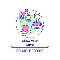 Show your love concept icon. Express appreciation. Positive communication abstract idea thin line illustration. Isolated outline drawing. Editable stroke. vector