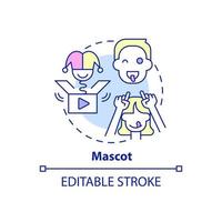 Mascot concept icon. Make everything joke. Child role in dysfunctional families abstract idea thin line illustration. Isolated outline drawing. Editable stroke. vector