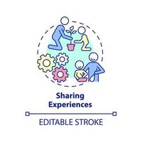 Sharing experiences concept icon. Family relationships importance abstract idea thin line illustration. Isolated outline drawing. Editable stroke. vector