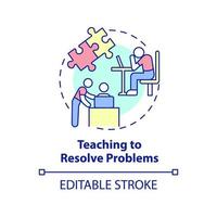 Teaching to resolve problems concept icon. Family relationships importance abstract idea thin line illustration. Isolated outline drawing. Editable stroke. vector