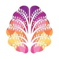 Brain Tree Vector Template Design. Active Thinking Brain Design.