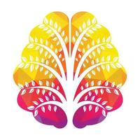 Brain Tree Vector Template Design. Active Thinking Brain Design.