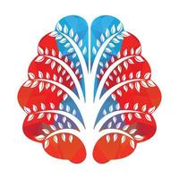 Brain Tree Vector Template Design. Active Thinking Brain Design.